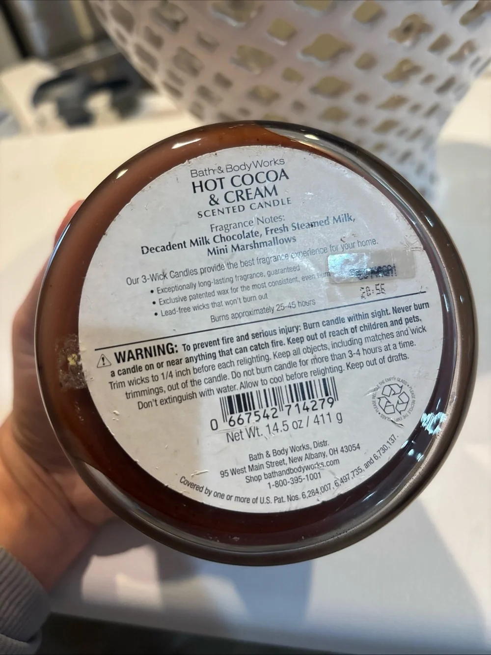 Bath & Body Works Hot Cocoa & Cream Jar Candle — Brown NEW